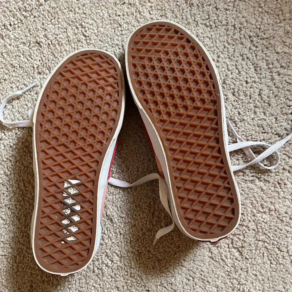 Madewell x Vans | Size 6.5 | Poppy Red Suede & Coral Peach Canvas | Gently Used - Picture 11 of 11